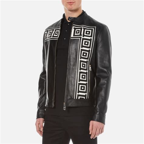 versace print leather jacket